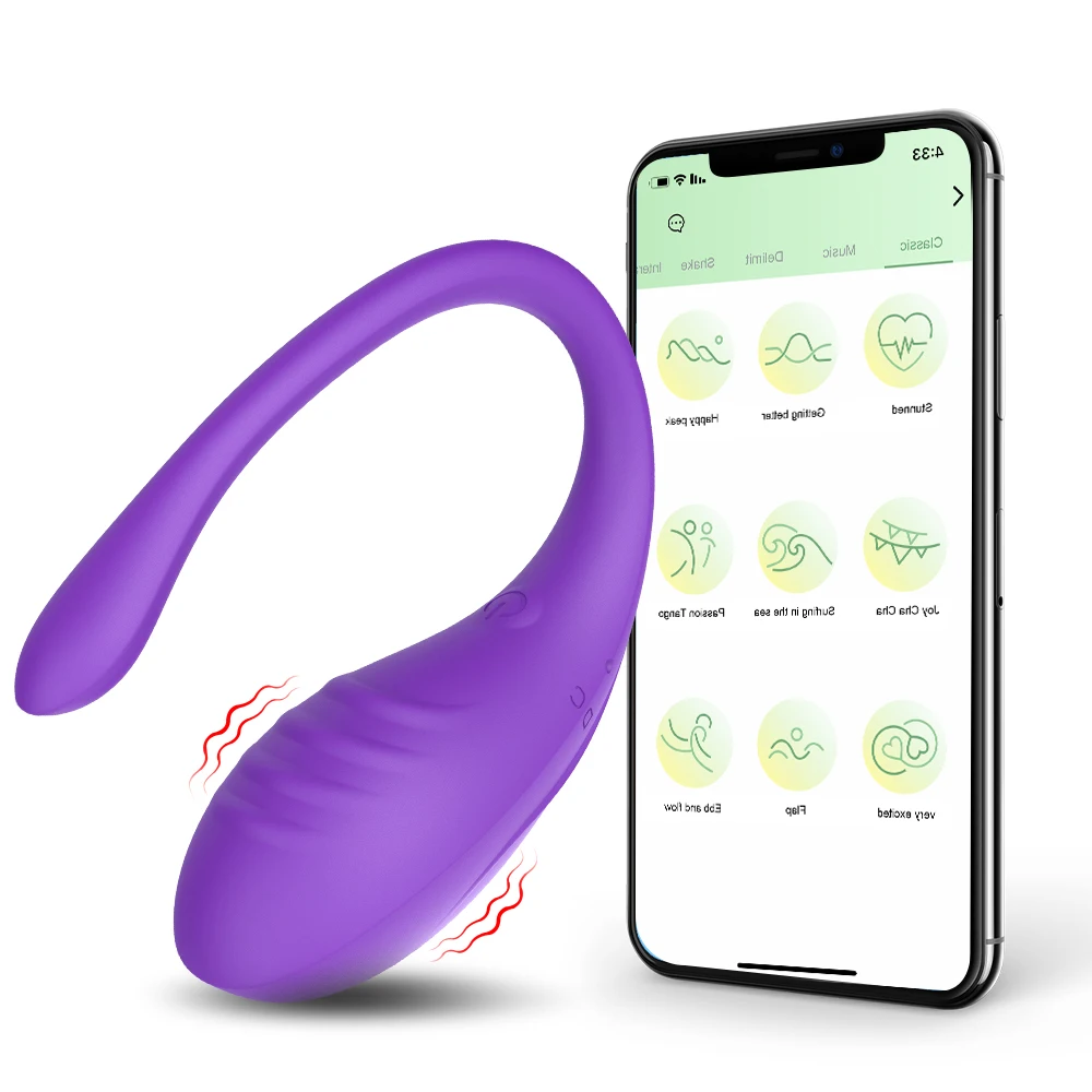 Vibro-masseur vaginal contrôlés par application à 9 vitesses